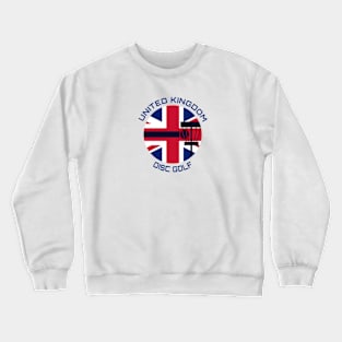 United Kingdom Disc Golf Big Flag Crewneck Sweatshirt